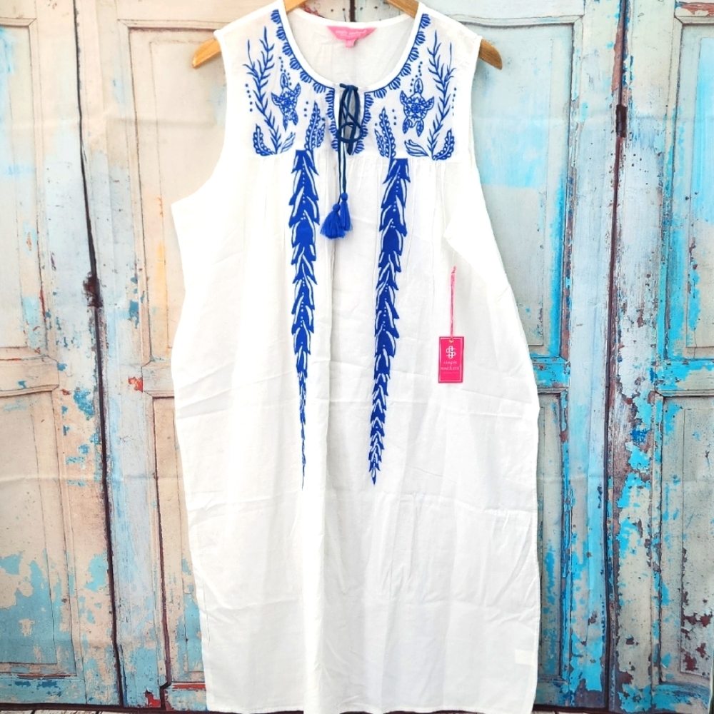 Simply Southern Embroidered White Dress